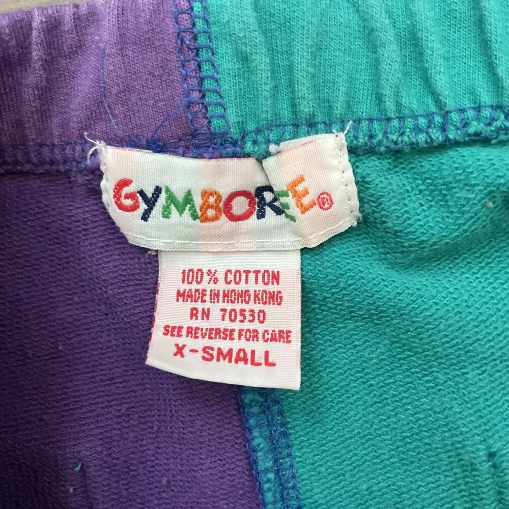 VTG LOT 90s Gymboree Rainbow Tag Colorblock Pants Polo Long Sleeve XS & Small